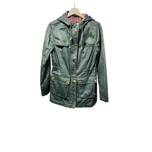 Jack Wills Green Canvas Gorpcore Jacket Flannel Lined Womens Small 4 Military